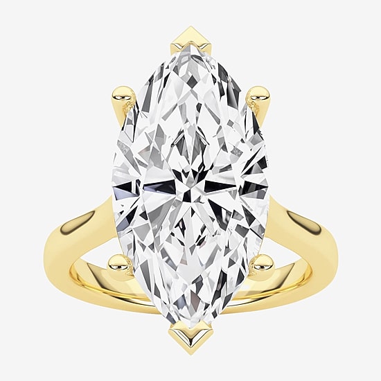 Grown Gorgeous (F / Vs2) Womens 5 5/8 Ct. T.W. Lab Grown White Diamond 14K Gold Marquise Solitaire Engagement Ring