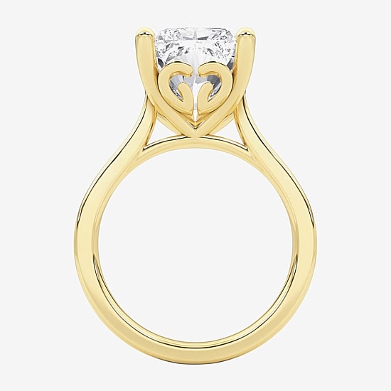 Grown Gorgeous (F / Vs2) Womens 5 5/8 Ct. T.W. Lab Grown White Diamond 14K Gold Rectangular Solitaire Engagement Ring