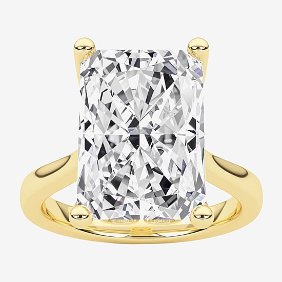 Grown Gorgeous (F / Vs2) Womens 5 5/8 Ct. T.W. Lab Grown White Diamond 14K Gold Rectangular Solitaire Engagement Ring