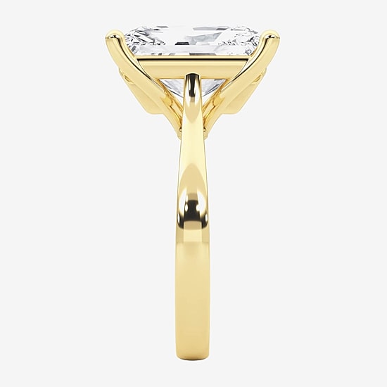 Grown Gorgeous (F / Vs2) Womens 5 5/8 Ct. T.W. Lab Grown White Diamond 14K Gold Rectangular Solitaire Engagement Ring
