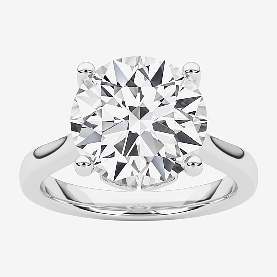 Grown Gorgeous (F / Vs2) Womens 3 3/4 CT. T.W. Lab Grown White Diamond 14K Gold Round Solitaire Engagement Ring