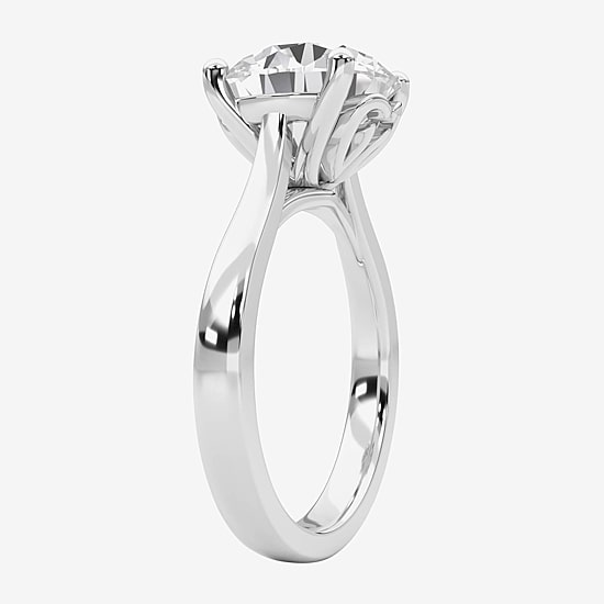 Grown Gorgeous (F / Vs2) Womens 3 3/4 CT. T.W. Lab Grown White Diamond 14K Gold Round Solitaire Engagement Ring
