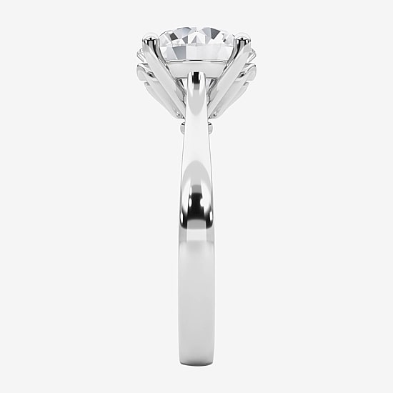 Grown Gorgeous (F / Vs2) Womens 3 3/4 CT. T.W. Lab Grown White Diamond 14K Gold Round Solitaire Engagement Ring