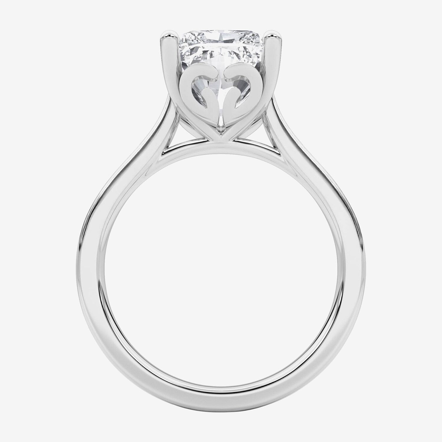 Grown Gorgeous (F / Vs2) Womens 3 3/4 CT. T.W. Lab White Diamond 14K Gold Rectangular Solitaire Engagement Ring