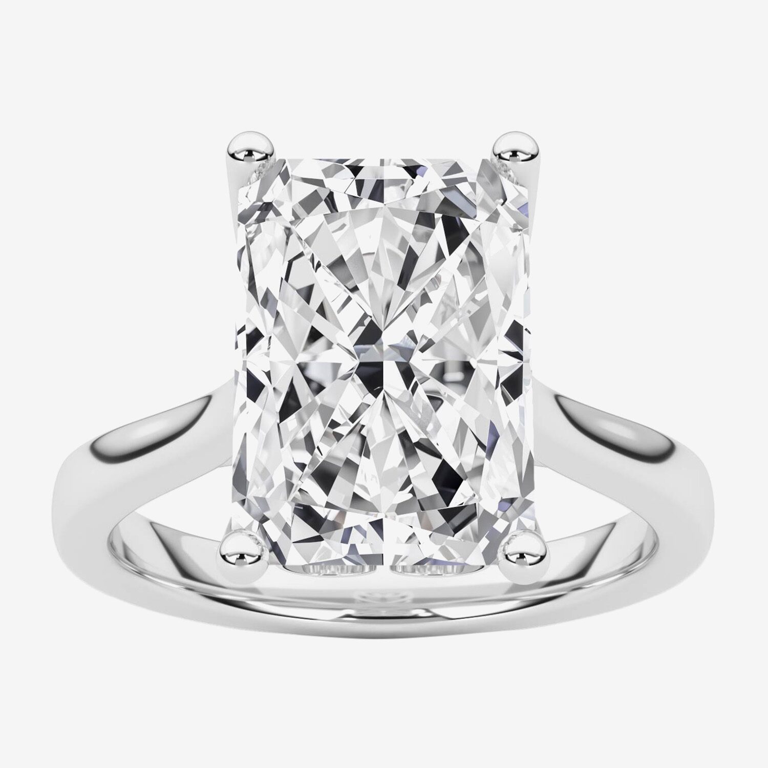 Grown Gorgeous (F / Vs2) Womens 3 3/4 CT. T.W. Lab White Diamond 14K Gold Rectangular Solitaire Engagement Ring
