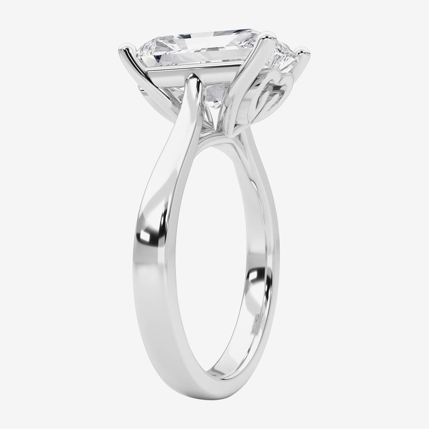Grown Gorgeous (F / Vs2) Womens 3 3/4 CT. T.W. Lab White Diamond 14K Gold Rectangular Solitaire Engagement Ring