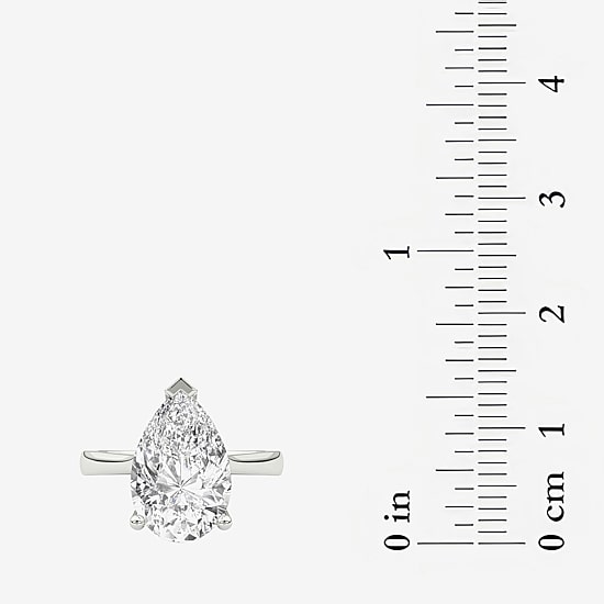 Grown Gorgeous (F / Vs2) Womens 3 3/4 CT. T.W. Lab Grown White Diamond Platinum Pear Solitaire Engagement Ring