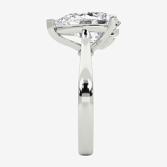 Grown Gorgeous (F / Vs2) Womens 3 3/4 CT. T.W. Lab Grown White Diamond Platinum Pear Solitaire Engagement Ring