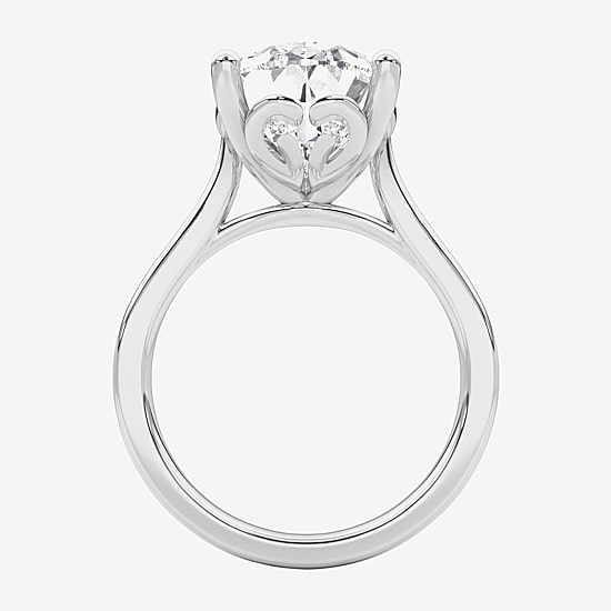 Grown Gorgeous (F / Vs2) Womens 5 5/8 Ct. T.W. Lab Grown White Diamond Platinum Pear Solitaire Engagement Ring