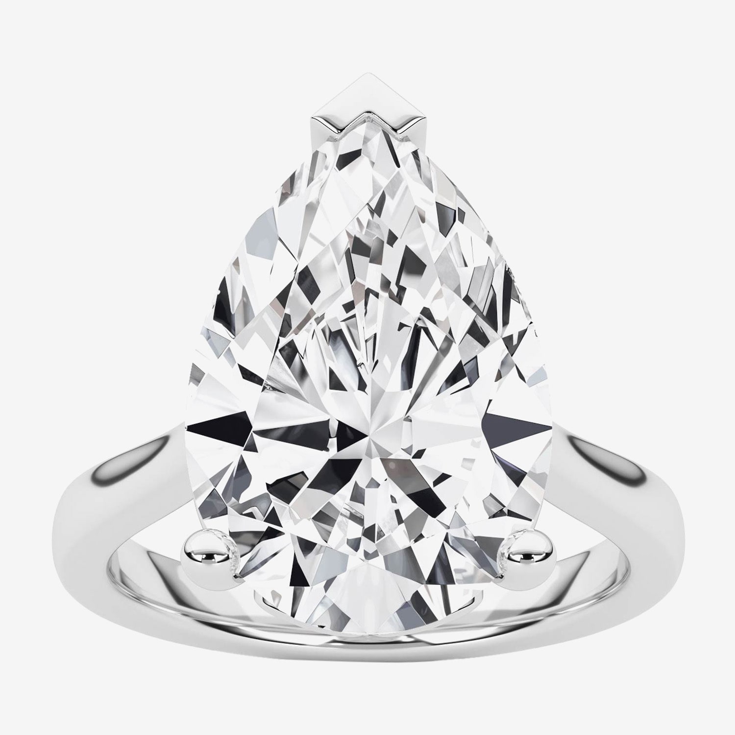 Grown Gorgeous (F / Vs2) Womens 5 5/8 Ct. T.W. Lab White Diamond Platinum Pear Solitaire Engagement Ring