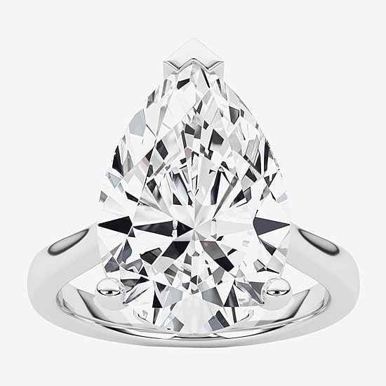 Grown Gorgeous (F / Vs2) Womens 5 5/8 Ct. T.W. Lab Grown White Diamond Platinum Pear Solitaire Engagement Ring