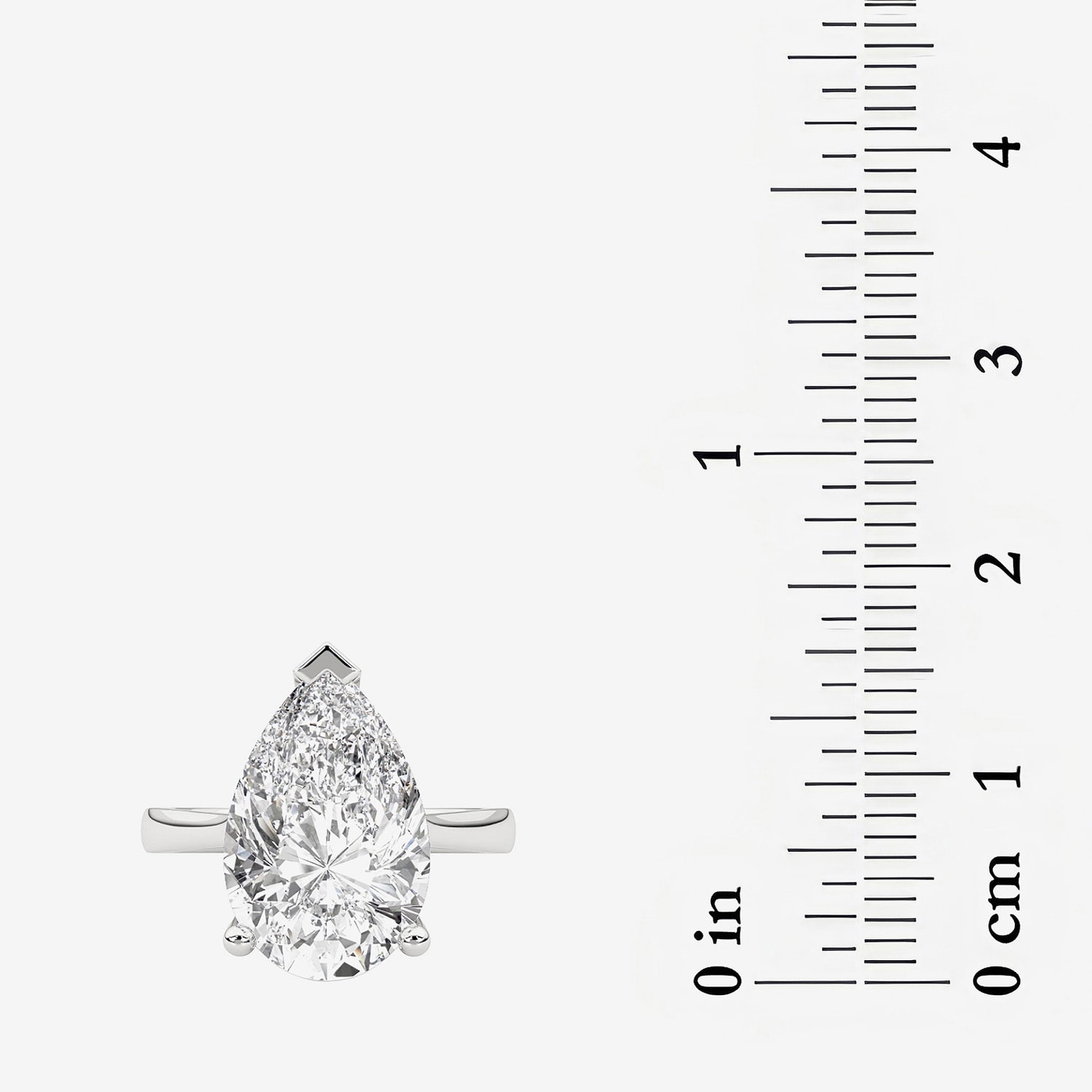 Grown Gorgeous (F / Vs2) Womens 5 5/8 Ct. T.W. Lab White Diamond Platinum Pear Solitaire Engagement Ring