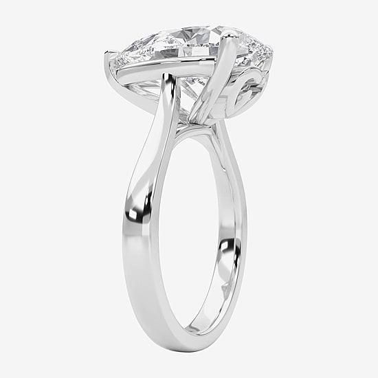 Grown Gorgeous (F / Vs2) Womens 5 5/8 Ct. T.W. Lab Grown White Diamond Platinum Pear Solitaire Engagement Ring