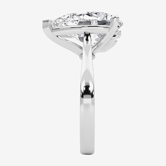 Grown Gorgeous (F / Vs2) Womens 5 5/8 Ct. T.W. Lab Grown White Diamond Platinum Pear Solitaire Engagement Ring