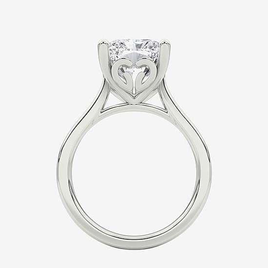 Grown Gorgeous (F / Vs2) Womens 4 1/2 CT. T.W. Lab Grown White Diamond Platinum Rectangular Solitaire Engagement Ring