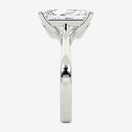 Grown Gorgeous (F / Vs2) Womens 4 1/2 CT. T.W. Lab Grown White Diamond Platinum Rectangular Solitaire Engagement Ring