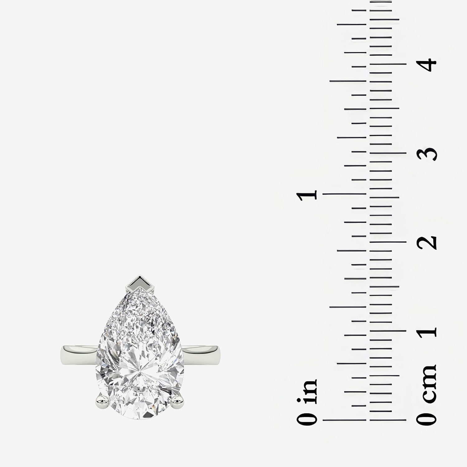 Grown Gorgeous (F / Vs2) Womens 5 5/8 Ct. T.W. Lab White Diamond Platinum Pear Solitaire Engagement Ring