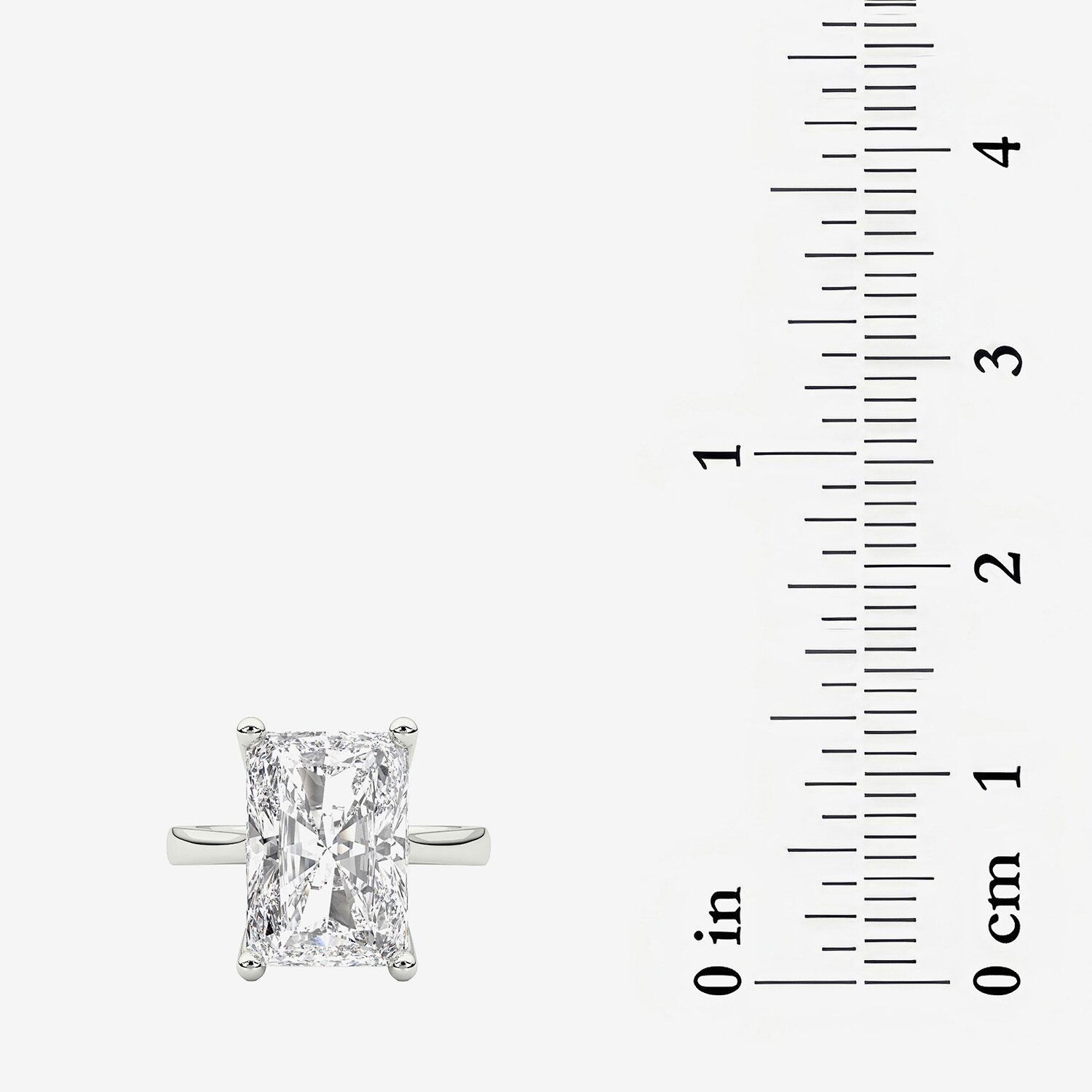 Grown Gorgeous (F / Vs2) Womens 5 5/8 Ct. T.W. Lab White Diamond 14K Gold Rectangular Solitaire Engagement Ring