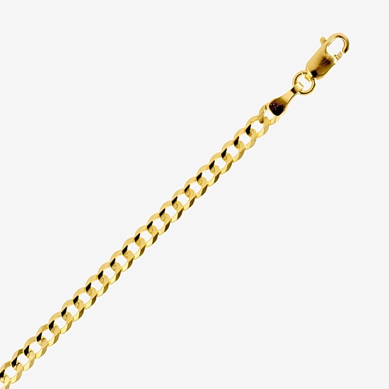 Made in Italy Womens 10K Gold 22 Inch Curb Chain Necklace