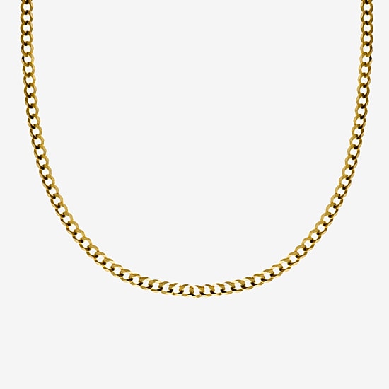 Made in Italy Womens 10K Gold 22 Inch Curb Chain Necklace