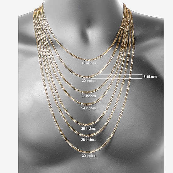 Made in Italy Womens 10K Gold 22 Inch Curb Chain Necklace