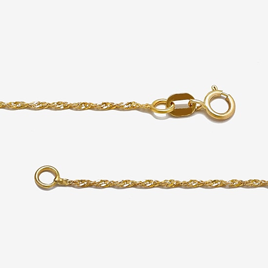 Made in Italy Womens 10K Gold 18 Inch Singapore Chain Necklace