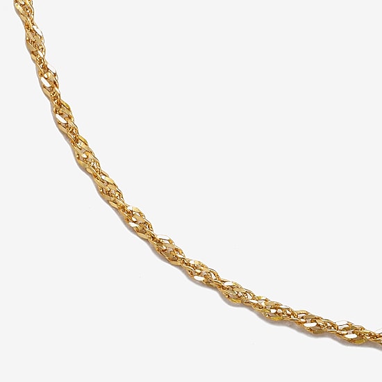 Made in Italy Womens 10K Gold 18 Inch Singapore Chain Necklace
