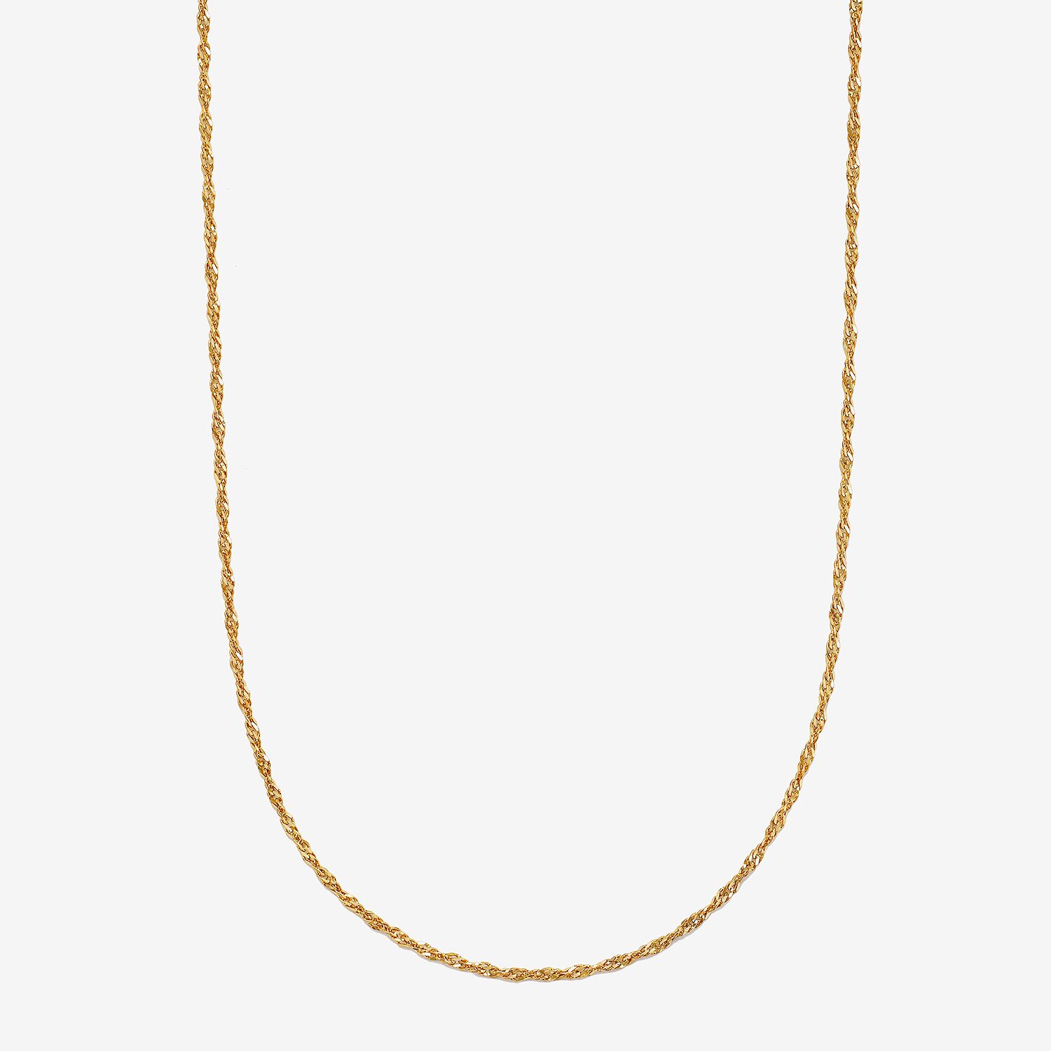 Made in Italy Womens 10K Gold Inch Singapore Chain Necklace