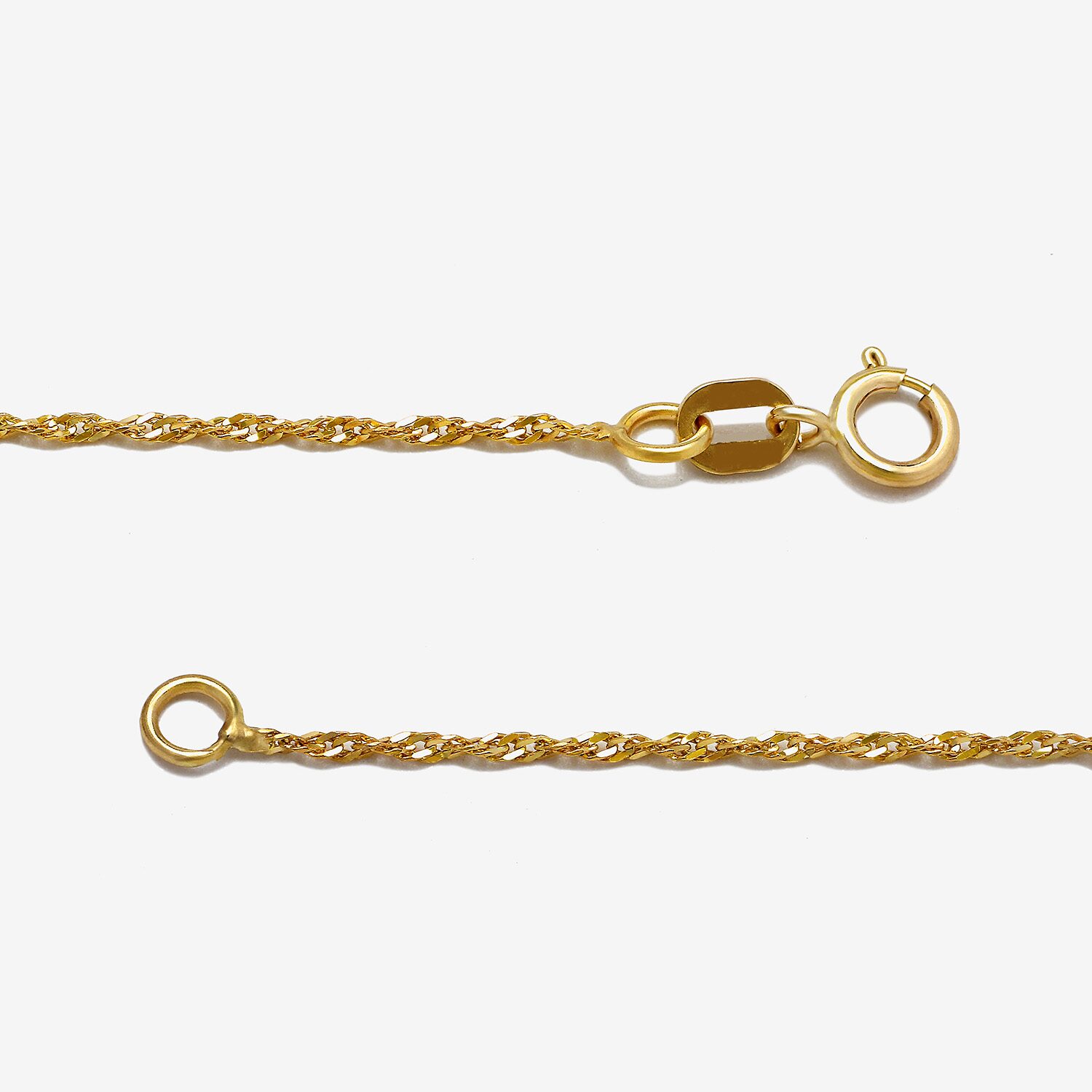 Made in Italy Womens 10K Gold 16 Inch Singapore Chain Necklace