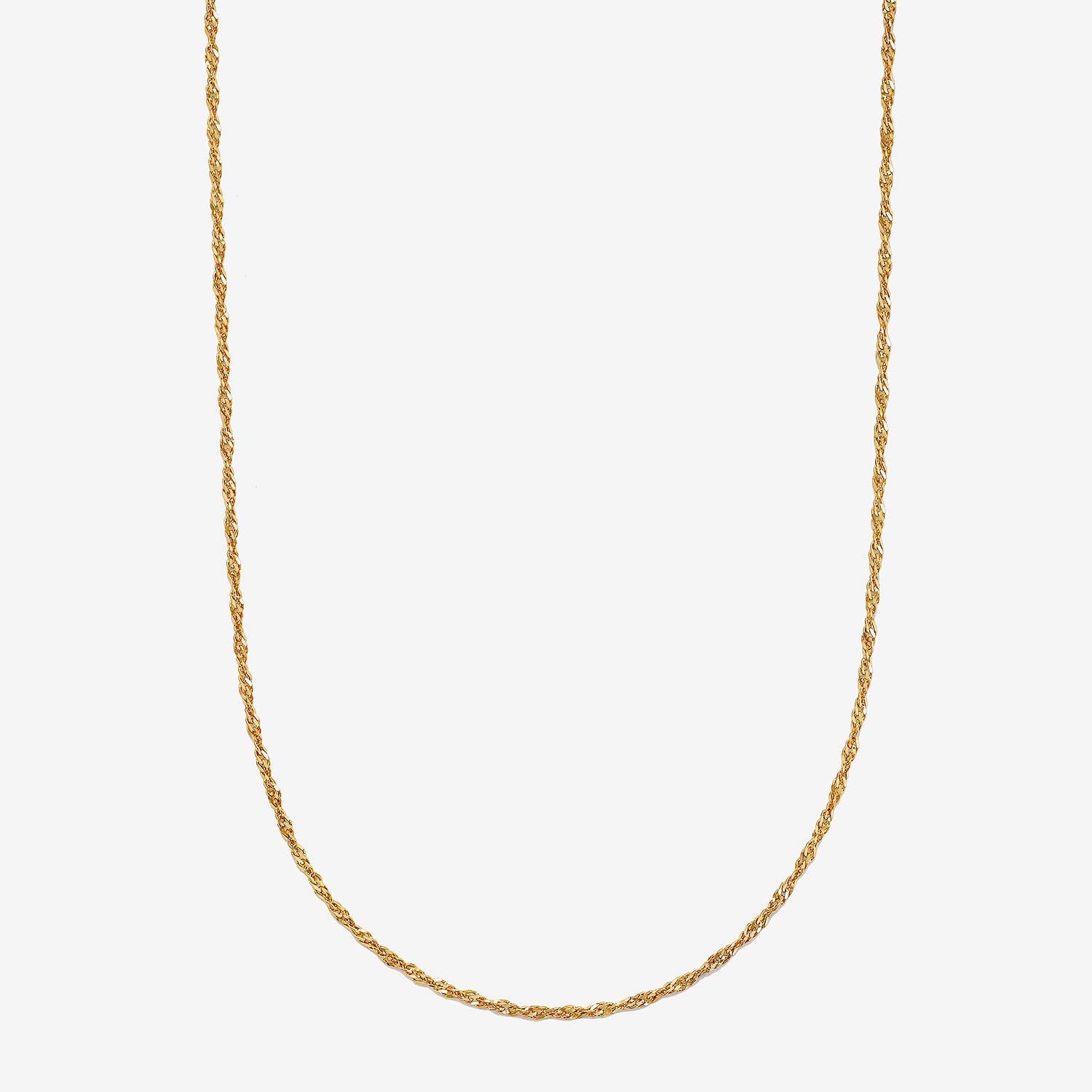 Made in Italy Womens 10K Gold 16 Inch Singapore Chain Necklace