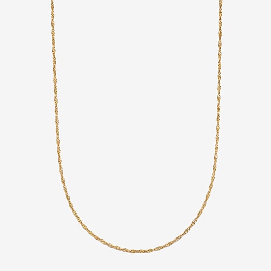 Made in Italy Womens 10K Gold 16 Inch Singapore Chain Necklace