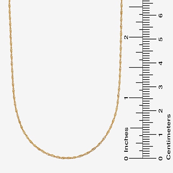 Made in Italy Womens 10K Gold 16 Inch Singapore Chain Necklace