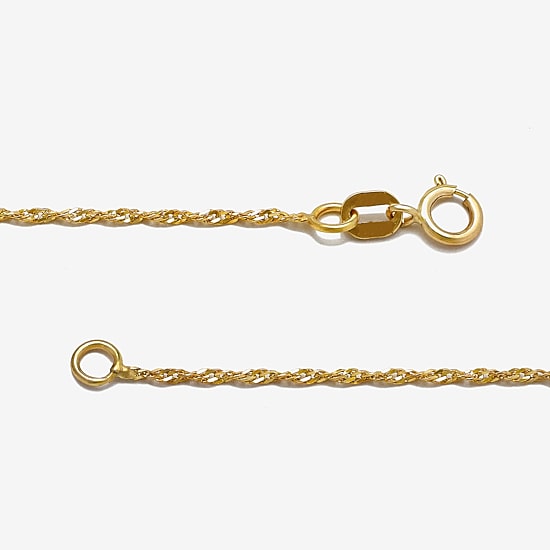 Made in Italy Womens 10K Gold 20 Inch Singapore Chain Necklace