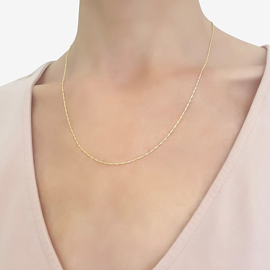 Made in Italy Womens 10K Gold 20 Inch Singapore Chain Necklace