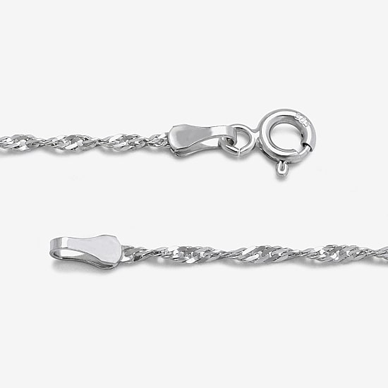 Made in Italy Womens 10K Gold 18 Inch Singapore Chain Necklace