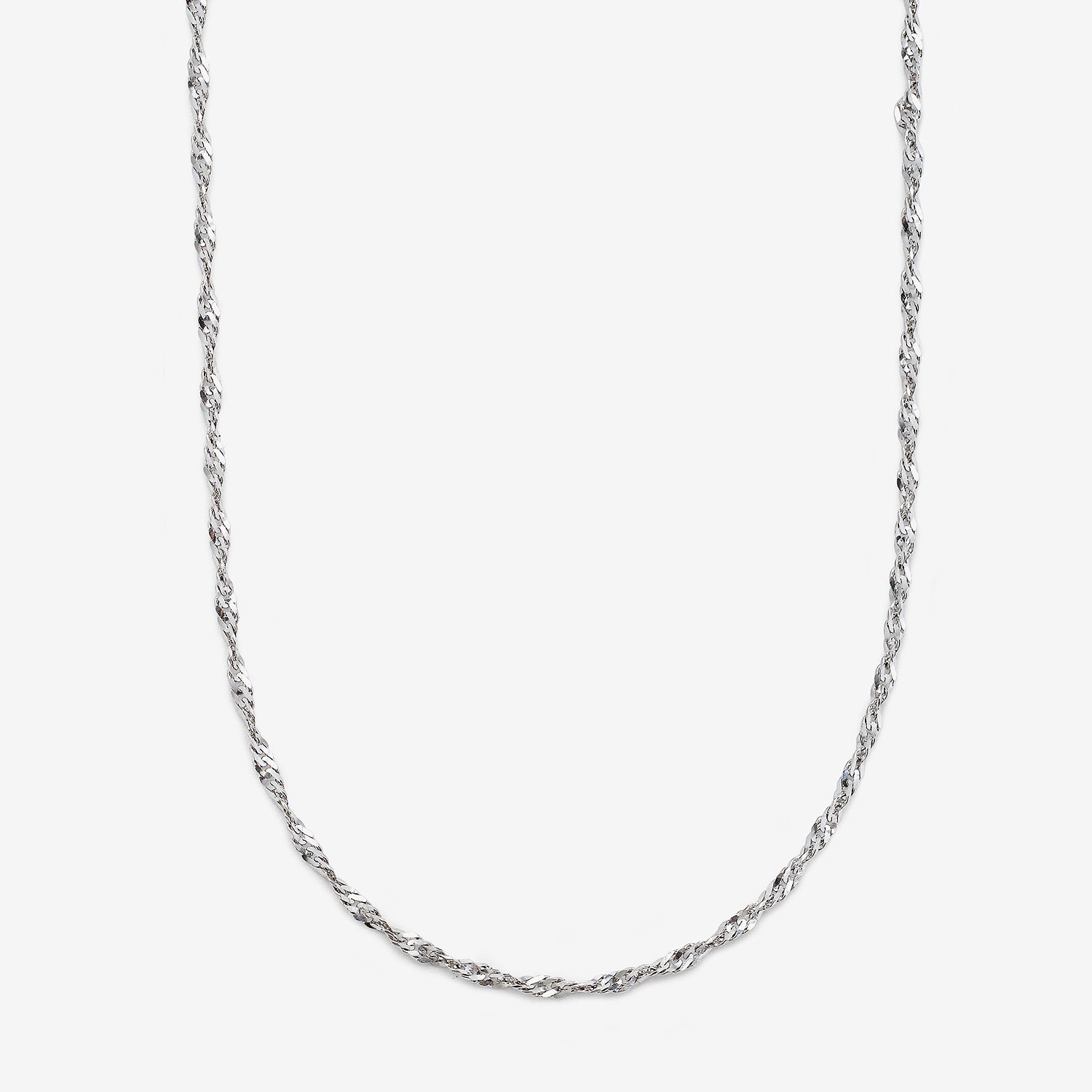 Made in Italy Womens 10K Gold Inch Singapore Chain Necklace