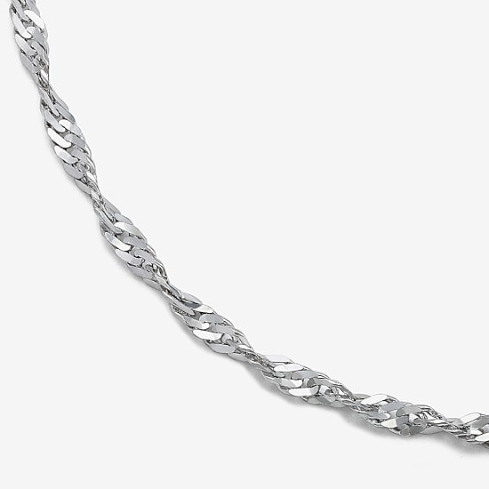 Made in Italy Womens 10K Gold 20 Inch Singapore Chain Necklace