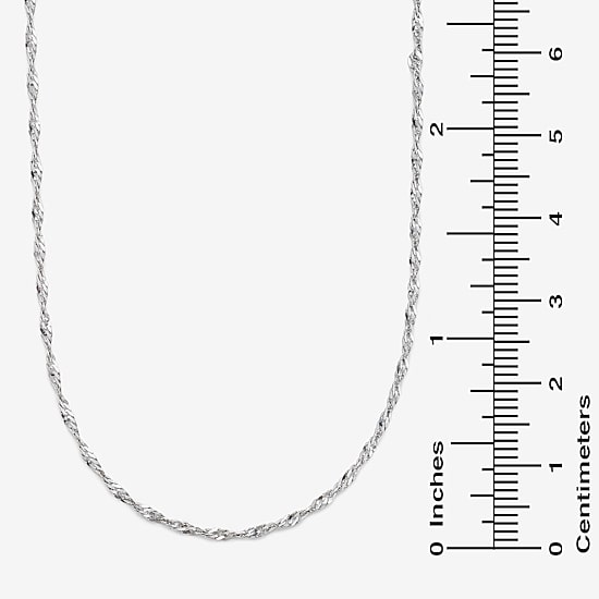Made in Italy Womens 10K Gold 20 Inch Singapore Chain Necklace