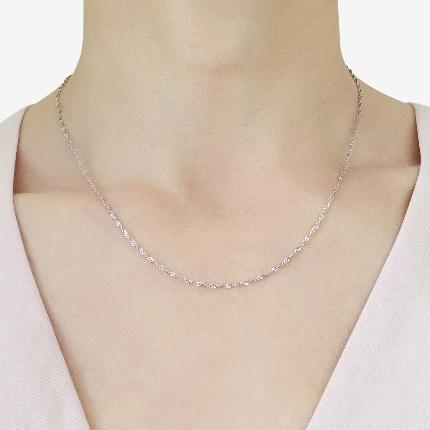 Made in Italy Womens 10K Gold 20 Inch Singapore Chain Necklace