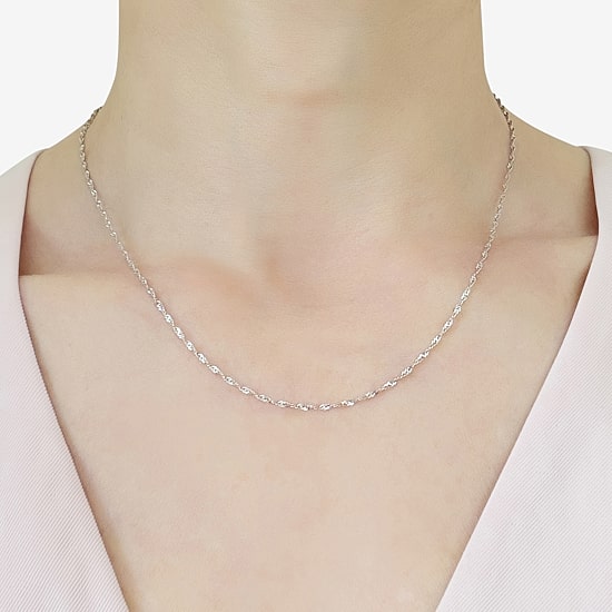 Made in Italy Womens 10K Gold 20 Inch Singapore Chain Necklace
