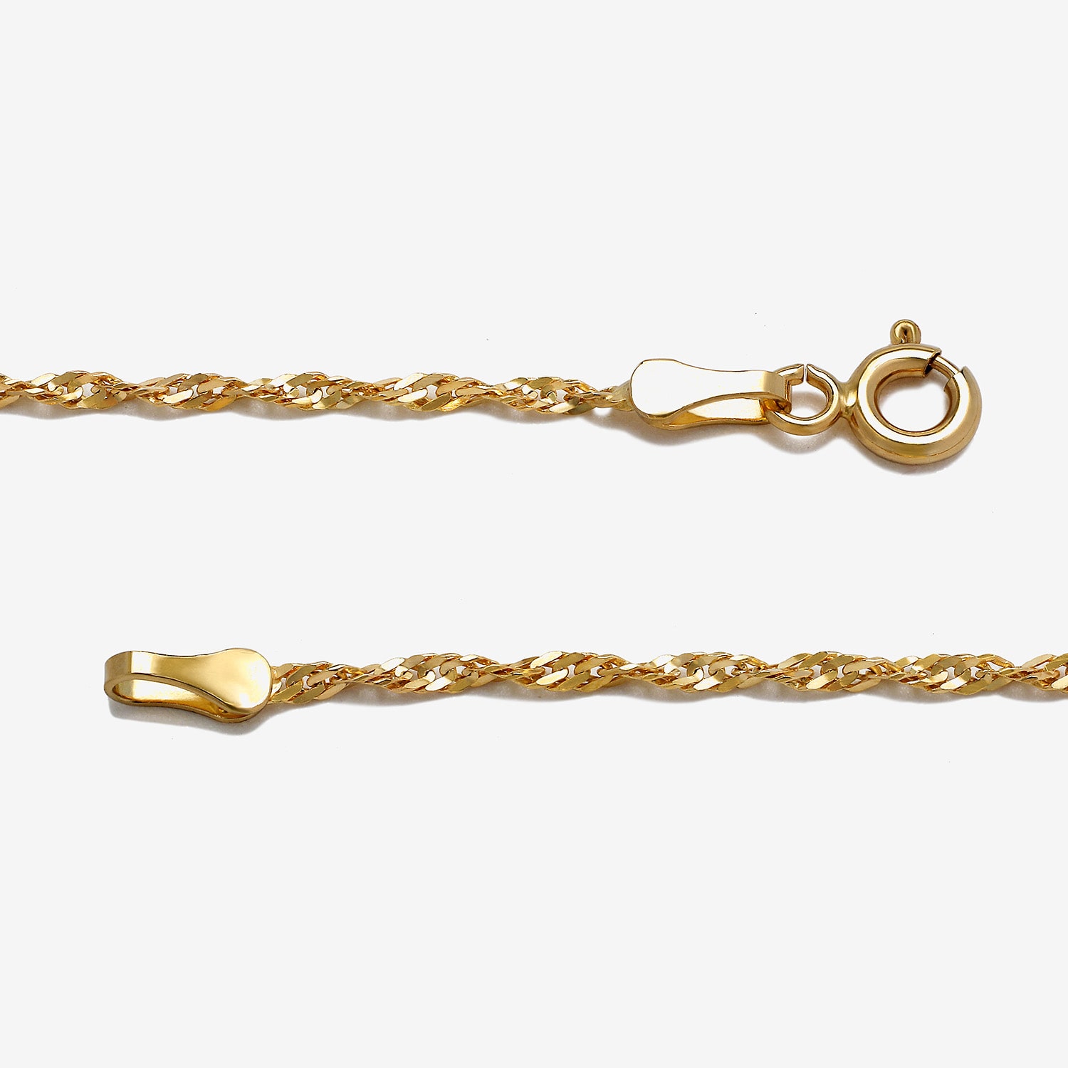 Made in Italy Womens 10K Gold 16 Inch Singapore Chain Necklace