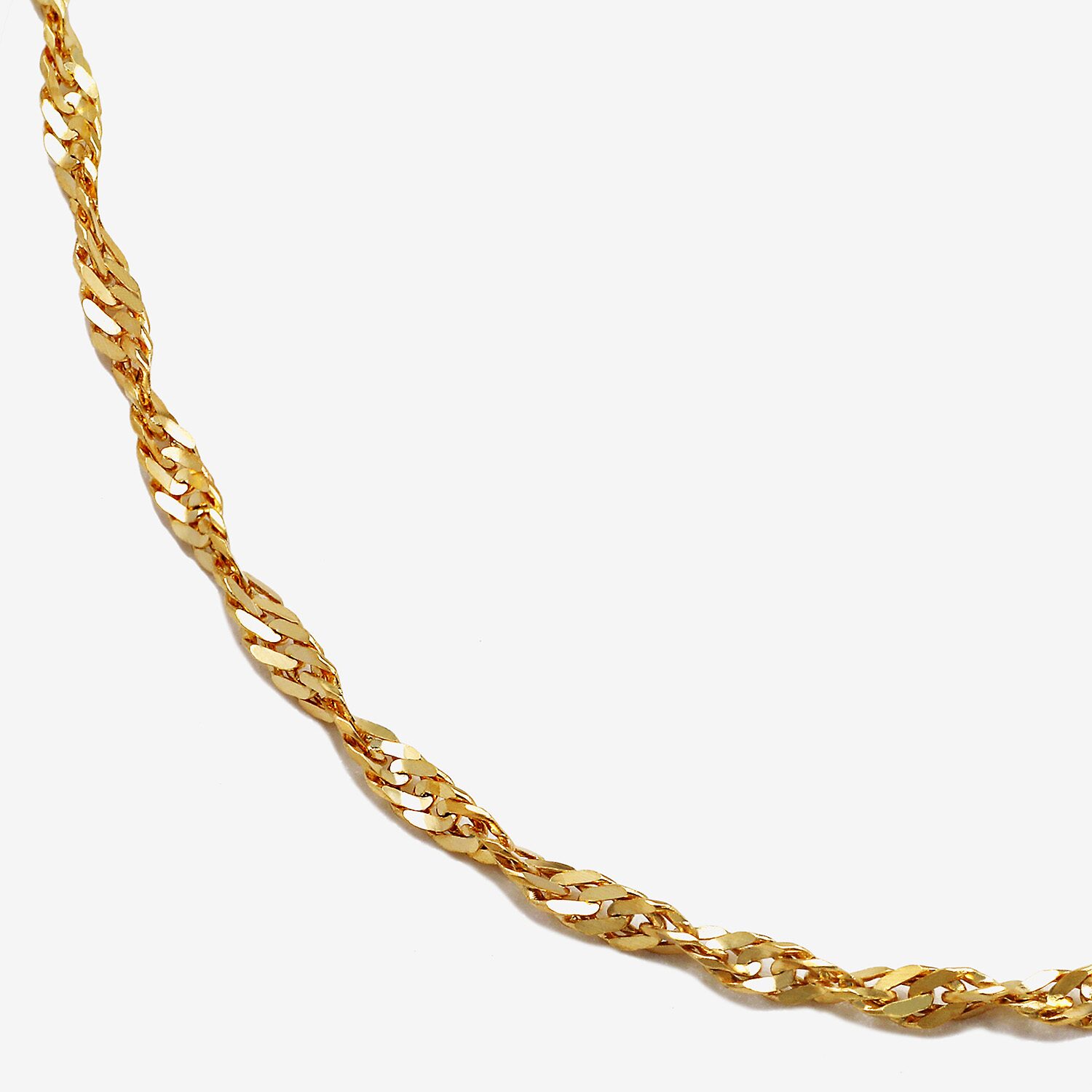 Made in Italy Womens 10K Gold 16 Inch Singapore Chain Necklace