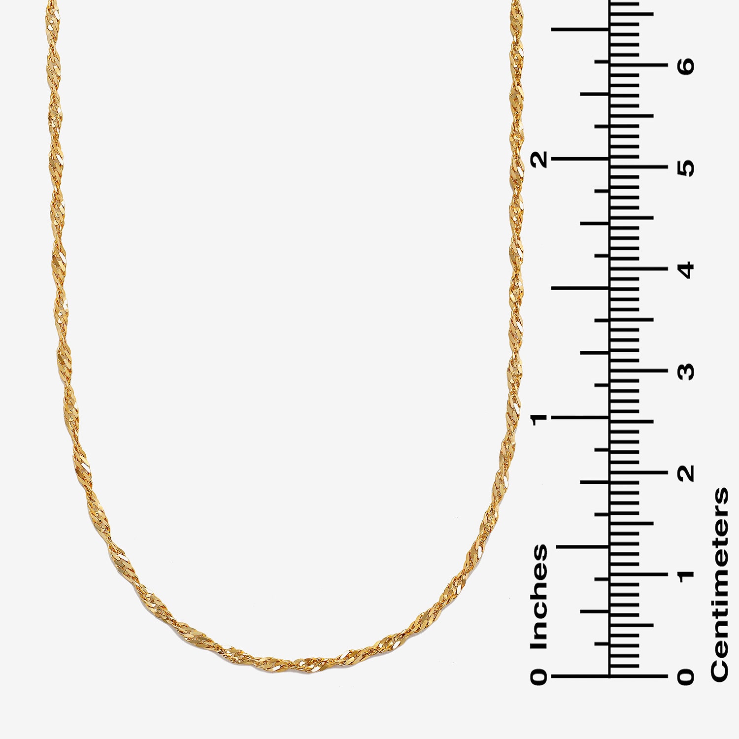 Made in Italy Womens 10K Gold 16 Inch Singapore Chain Necklace