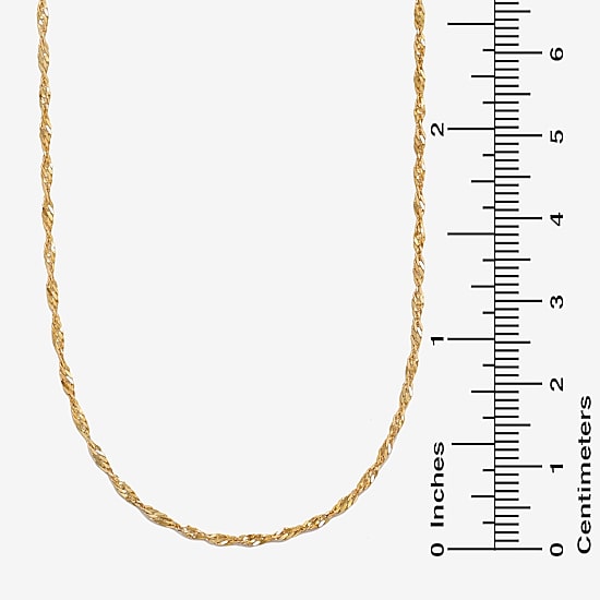 Made in Italy Womens 10K Gold 16 Inch Singapore Chain Necklace