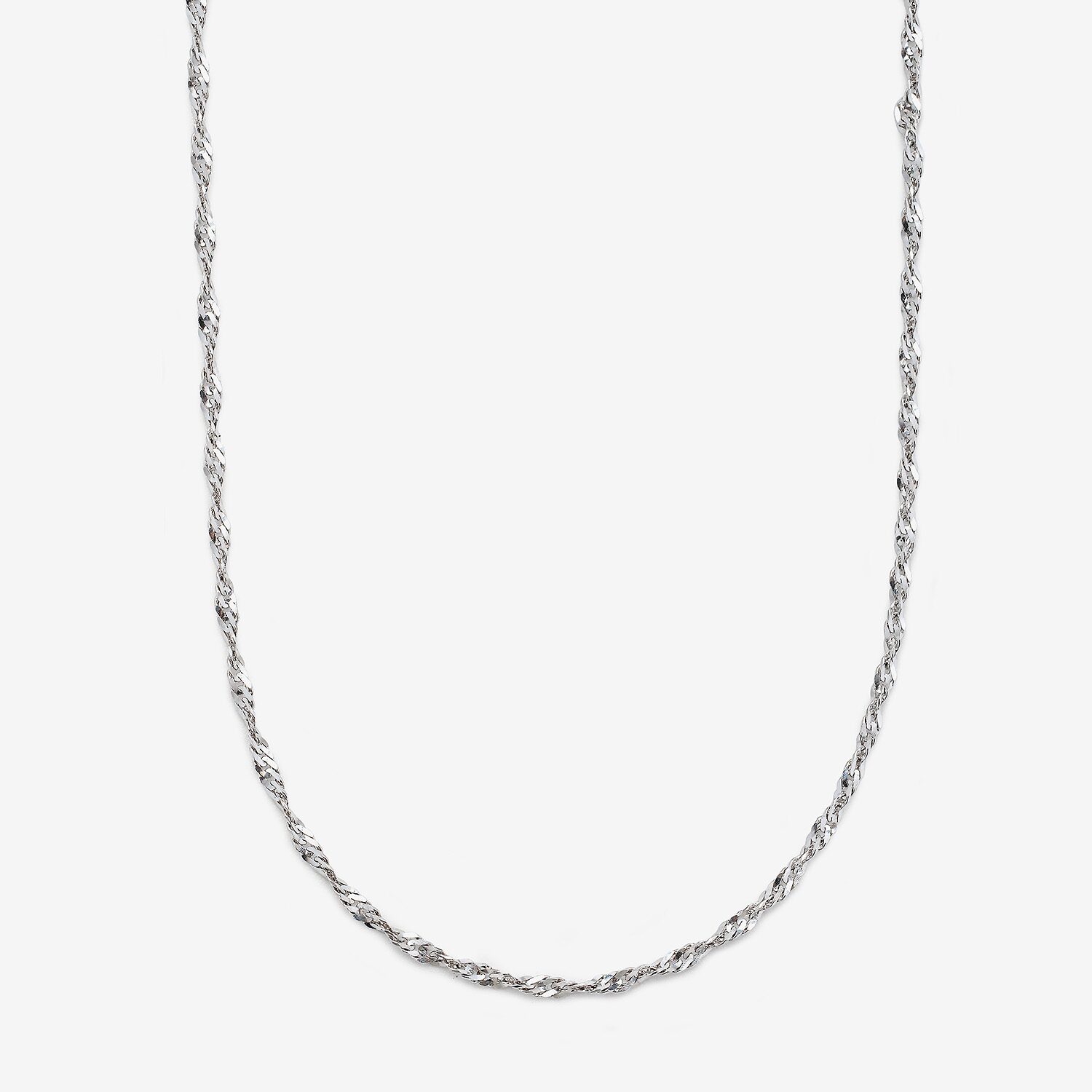 Made in Italy Womens 10K Gold Inch Singapore Chain Necklace
