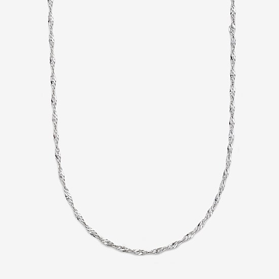 Made in Italy Womens 10K Gold 22 Inch Singapore Chain Necklace