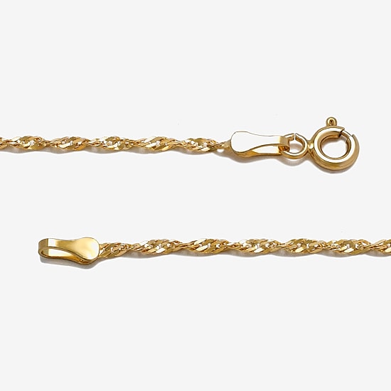 Made in Italy Womens 10K Gold 22 Inch Singapore Chain Necklace