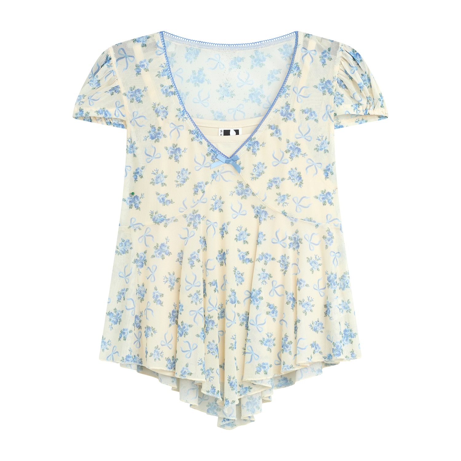 Self Esteem Big Kid Girls V Neck Short Sleeve Blouse