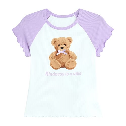 by&by girl Big Kid Girls Round Neck Short Sleeve Regular Fit Graphic T-Shirt, Large, Purple