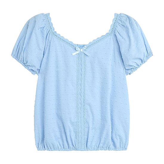 by&by girl Big Kid Girls V Neck Short Sleeve Blouse